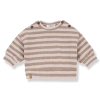 Lichtroze/zandkleurige oversized gestreepte trui - Dirk nude